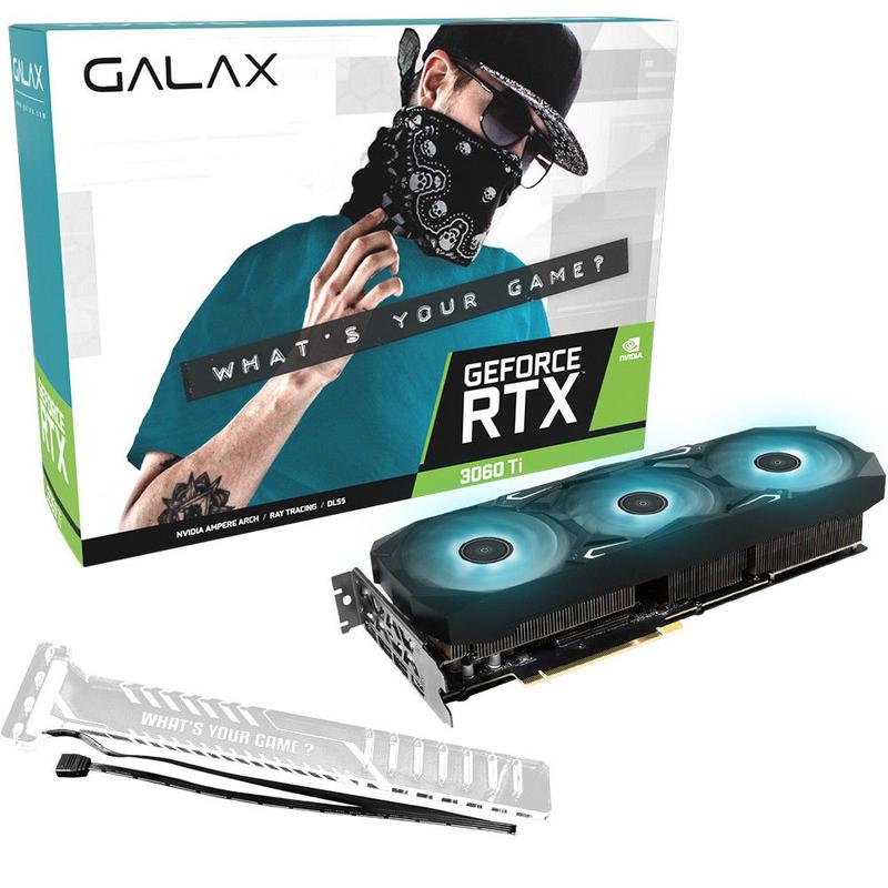 【美品】非LHR GALAKURO GeForce RTX 3060 Ti Placa de Vídeo Galax GeForce RTX 3060 TI SG 1-Click OC Plus LHR